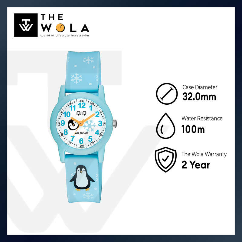 Q&Q Watch By Citizen V22A-006VY Kids Analog Watch with Blue Resin Strap