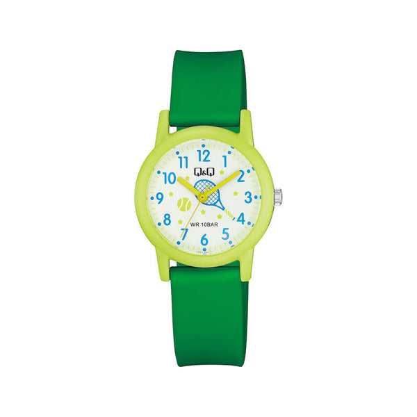 Q&Q Watch By Citizen V23A-016VY Kids Analog Watch with Green Resin Strap