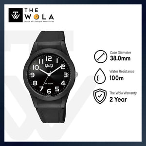 Q&Q Watch By Citizen V25A-001VY Women Analog Watch with Black Resin Strap