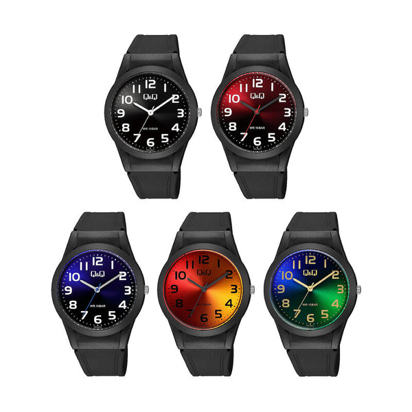 Q&Q Watch By Citizen V25A-001VY Women Analog Watch with Black Resin Strap