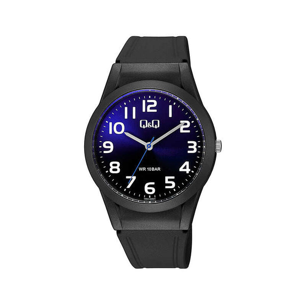 Q&Q Watch By Citizen V25A-003VY Women Analog Watch with Black Resin Strap