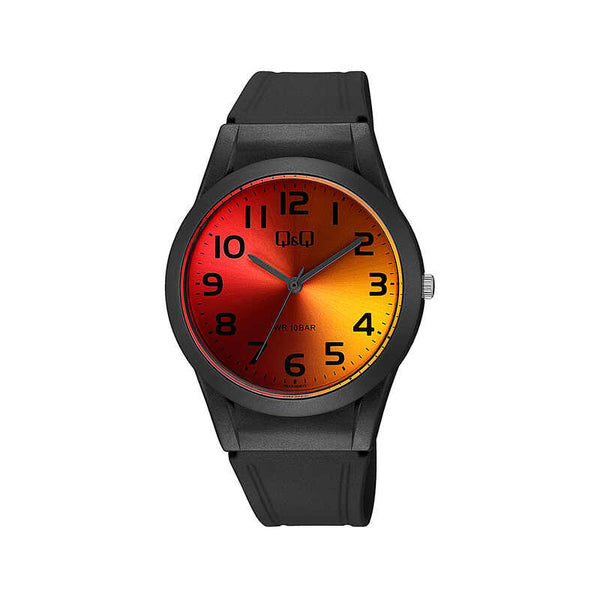 Q&Q Watch By Citizen V25A-004VY Women Analog Watch with Black Resin Strap