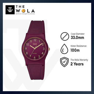 Q&Q Watch by Citizen VP34J080Y Unisex Analog Watch with Red Rubber Strap