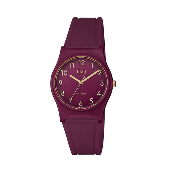 Q&Q Watch by Citizen VP34J080Y Unisex Analog Watch with Red Rubber Strap