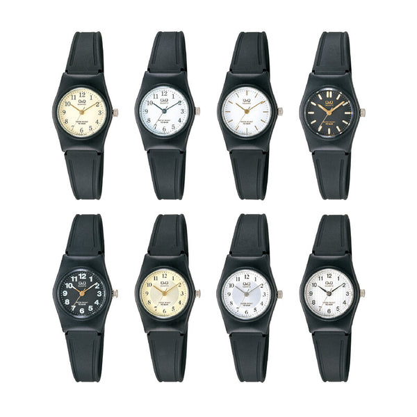 Q&Q Watch By Citizen VP35J023Y Women Analog Watch with Black Rubber Strap