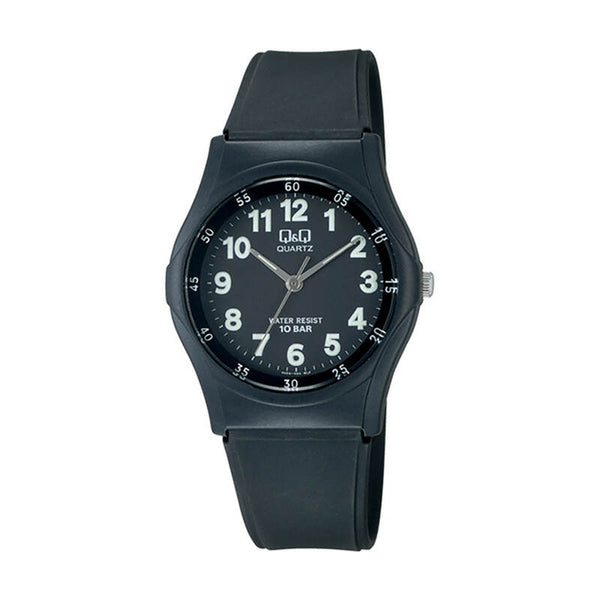 Q&Q Watch by Citizen VQ04J004Y Unisex Analog Watch with Black Rubber Strap