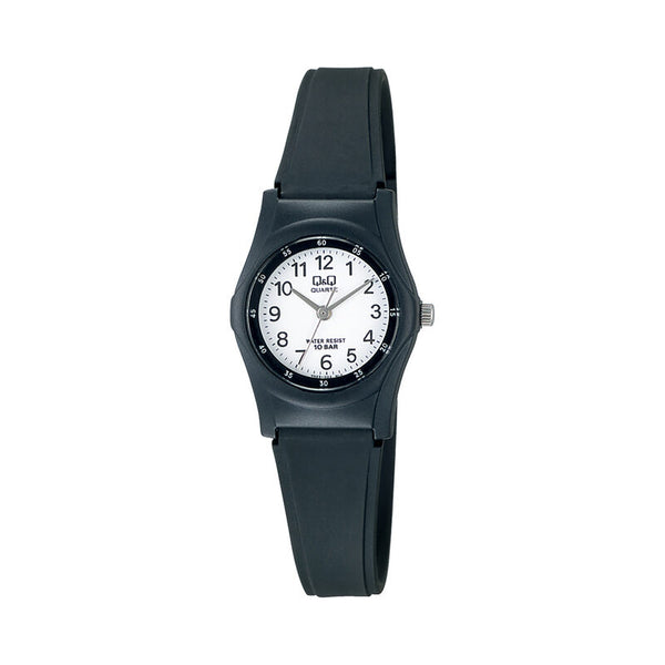 Q&Q Watch By Citizen VQ05J003Y Women Analog Watch with Black Rubber Strap