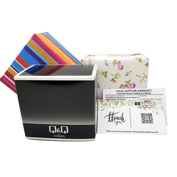 Q&Q Watch By Citizen VR18J013Y Men Analog Watch with Red Rubber Strap