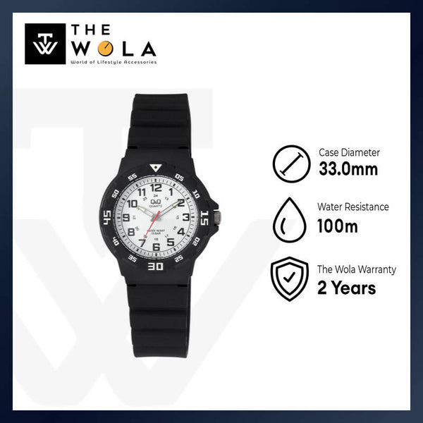 Q&Q Watch by Citizen VR19J003Y Kids Analog Watch with Black Rubber Strap