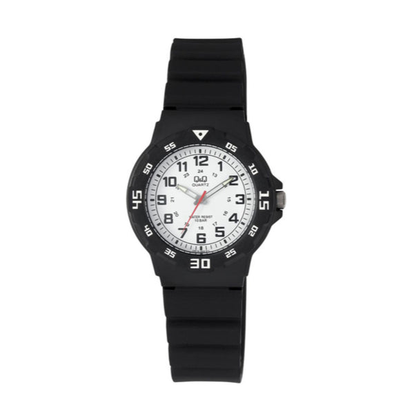 Q&Q Watch by Citizen VR19J003Y Kids Analog Watch with Black Rubber Strap