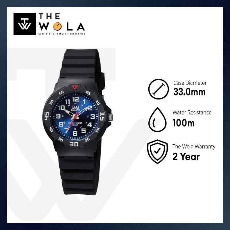 Q&Q Watch by Citizen VR19J005Y Kids Analog Watch with Black Rubber Strap