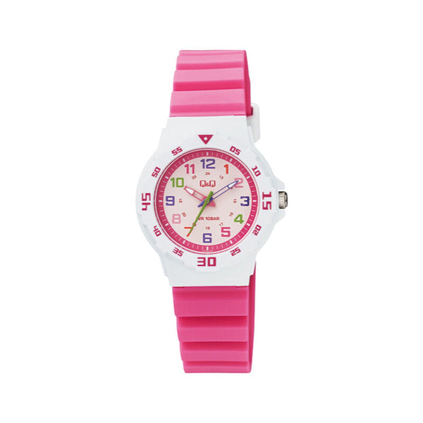 Q&Q Watch by Citizen VR19J012Y Kids Analog Watch with Pink Rubber Strap
