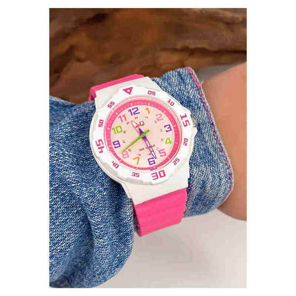 Q&Q Watch by Citizen VR19J012Y Kids Analog Watch with Pink Rubber Strap