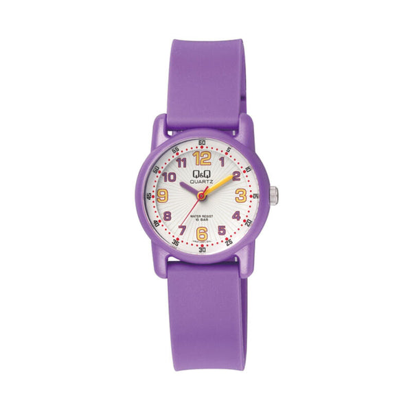 Q&Q Watch by Citizen VR41J001Y Kids Analog Watch with Purple Rubber Strap