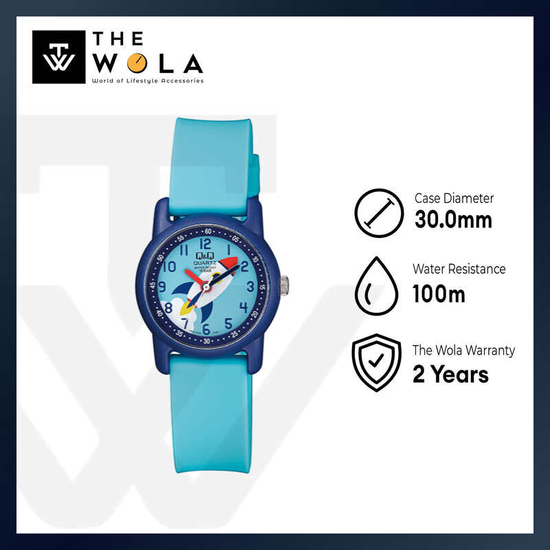 Q&Q Watch by Citizen VR41J008Y Kids Analog Watch with Blue Rubber Strap