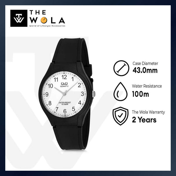 Q&Q Watch by Citizen VR72J004Y Men Analog Watch with Black Rubber Strap