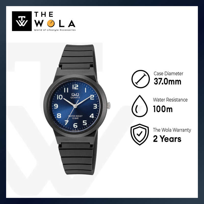 Q&Q Watch by Citizen VR90J006Y Unisex Analog Watch with Black Rubber Strap