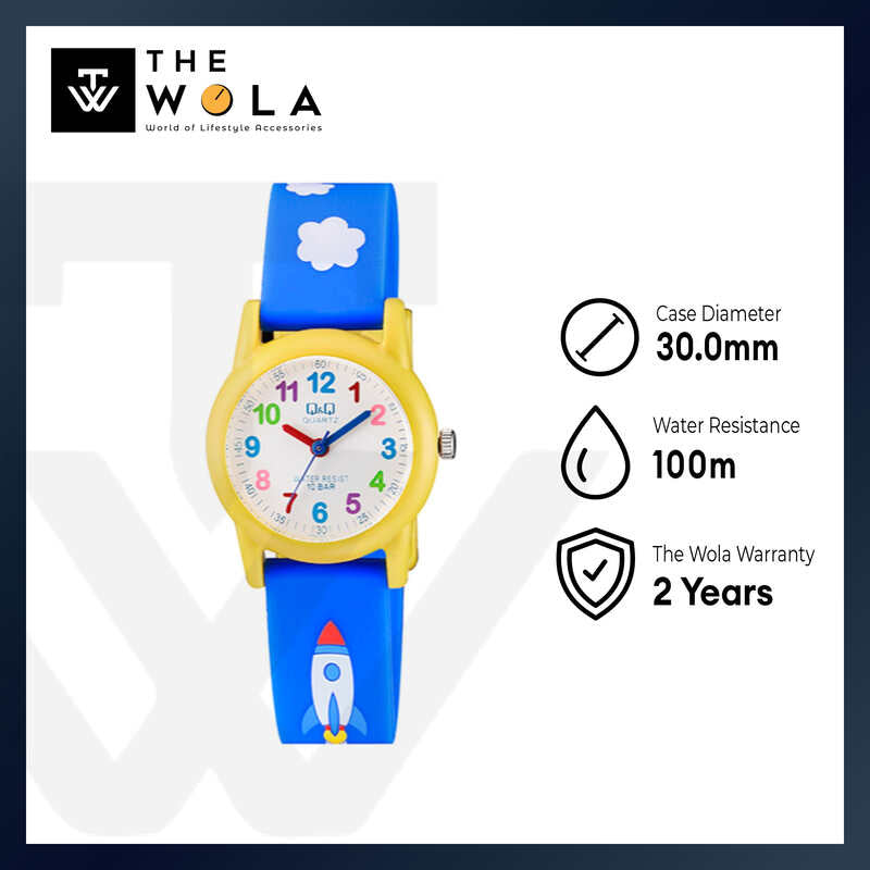 Q&Q Watch by Citizen VR99J003Y Kids Analog Watch with Blue Rubber Strap