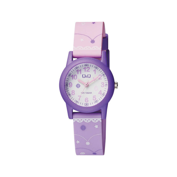 Q&Q Watch By Citizen VR99J006Y Kids Analog Watch with Purple Rubber Strap