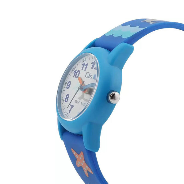 Q&Q Watch By Citizen VR99J009Y Kids Analog Watch with Blue Rubber Strap