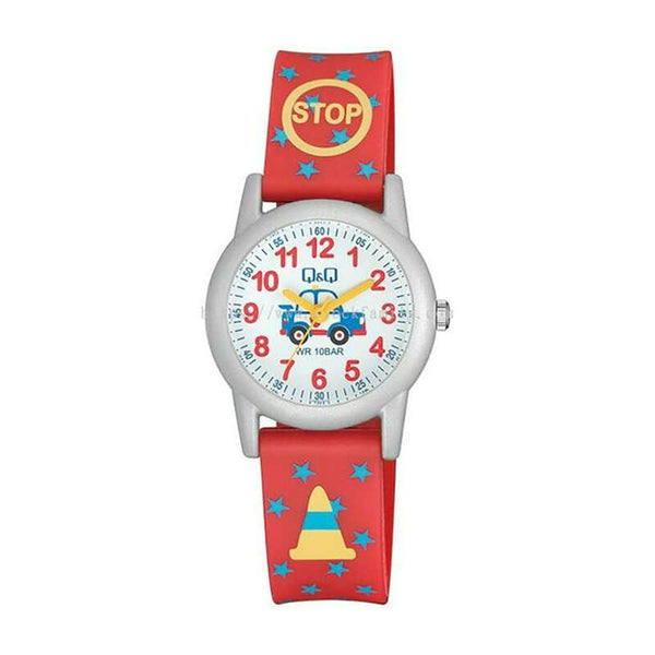 Q&Q Watch by Citizen VR99J020Y Kids Analog Watch with Red Rubber Strap