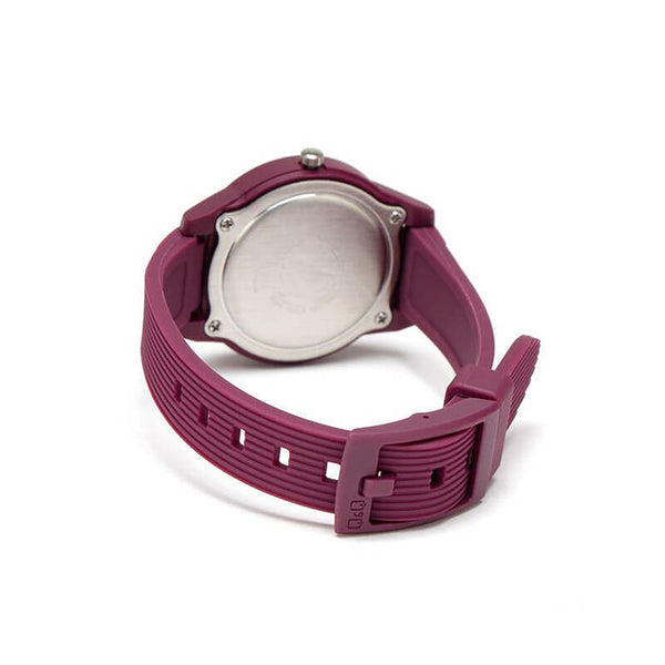 Q&Q Watch By Citizen VS13J007Y Women Analog Watch with Red Rubber Strap