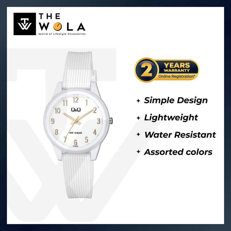 Q&Q Watch by Citizen VS13J008Y Women Analog Watch with White Rubber Strap