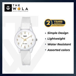 Q&Q Watch by Citizen VS13J008Y Women Analog Watch with White Rubber Strap