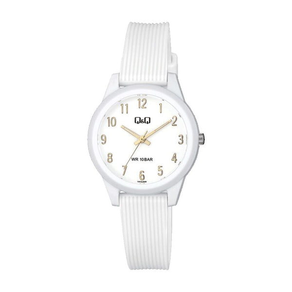 Q&Q Watch by Citizen VS13J008Y Women Analog Watch with White Rubber Strap