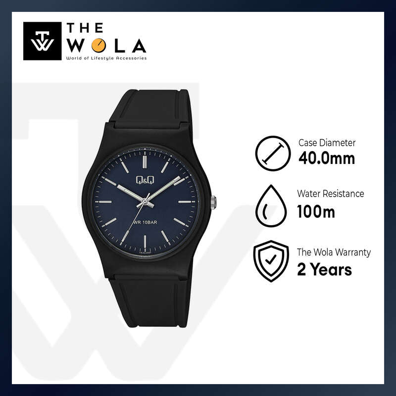 Q&Q Watch by Citizen VS42J007Y Men Analog Watch with Black Rubber Strap
