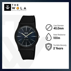 Q&Q Watch by Citizen VS42J010Y Men Analog Watch with Black Rubber Strap