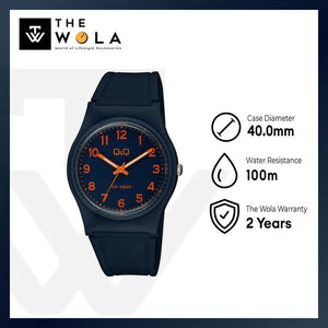 Q&Q Watch by Citizen VS42J015Y Men Analog Watch with Blue Rubber Strap