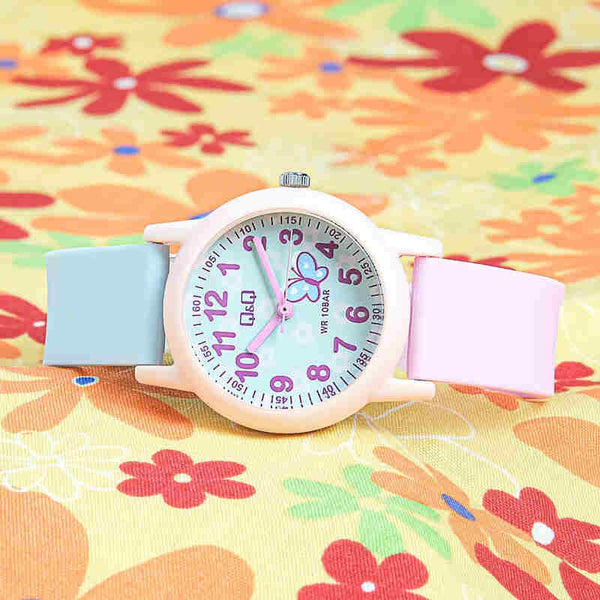 Q&Q Watch By Citizen VS49J003Y Kids Analog Watch with Blue Rubber Strap