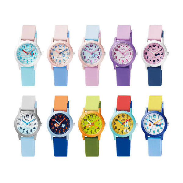 Q&Q Watch By Citizen VS49J003Y Kids Analog Watch with Blue Rubber Strap