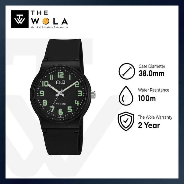 Q&Q Watch By Citizen VS50J010Y Men Analog Watch with Black Rubber Strap