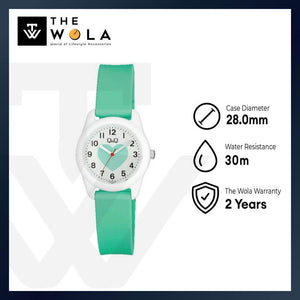 Q&Q Watch by Citizen VS65J001Y Kids Analog Watch with Green Rubber Strap