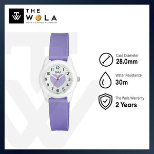 Q&Q Watch by Citizen VS65J003Y Kids Analog Watch with Purple Rubber Strap
