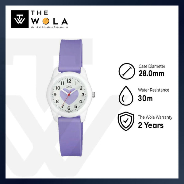 Q&Q Watch by Citizen VS65J003Y Kids Analog Watch with Purple Rubber Strap