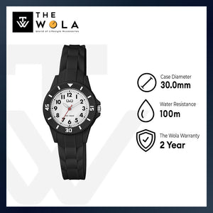 Q&Q Watch By Citizen VS66J001Y Kids Analog Watch with Black Rubber Strap