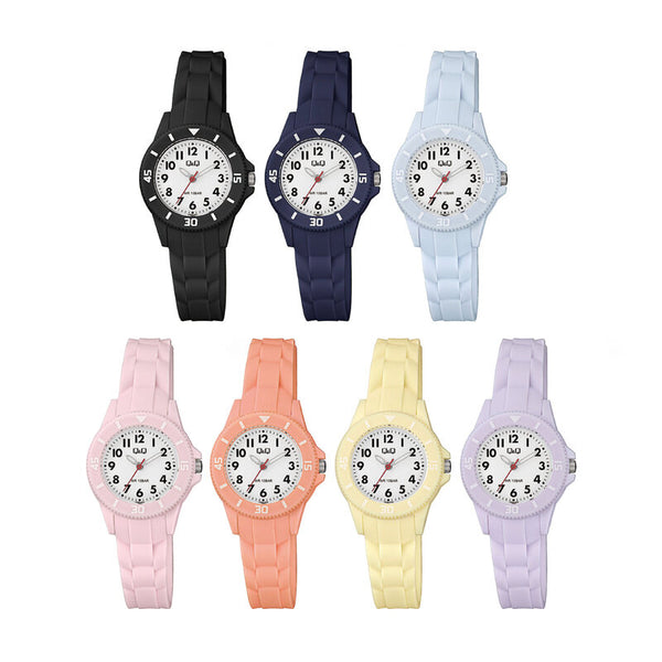 Q&Q Watch By Citizen VS66J001Y Kids Analog Watch with Black Rubber Strap