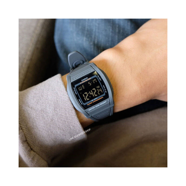 Casio W-201-1BV Men's Digital Watch with Black Resin Band and 10-Year Battery Life