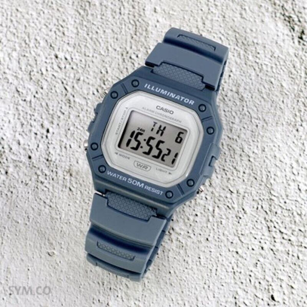 Casio Men's Digital Watch W-218HC-2AV Blue Resin Band Watch for Men