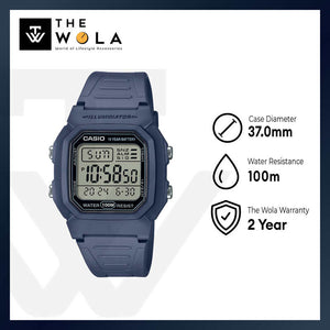 Casio Men Digital Sport Watch W-800H-2AV Blue Resin Strap
