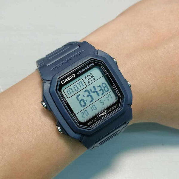 Casio Men Digital Sport Watch W-800H-2AV Blue Resin Strap