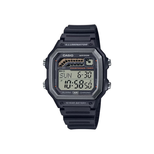 Casio WS-1600H-1A Men Digital Watch Black Resin Strap