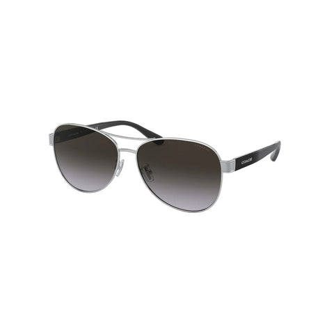 Coach Women's Pilot Frame Silver Metal Sunglasses - HC7115