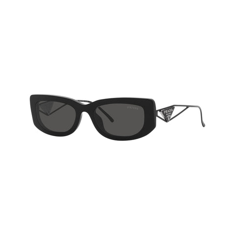Prada Women's Rectangle Frame Black Acetate Sunglasses - PR 14YS