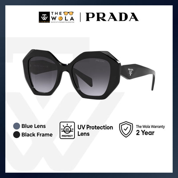 Prada Women's Irregular Frame Black Acetate Sunglasses - PR 16WS