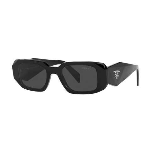 Prada Women's Rectangle Frame Black Acetate Sunglasses - PR 17WSF