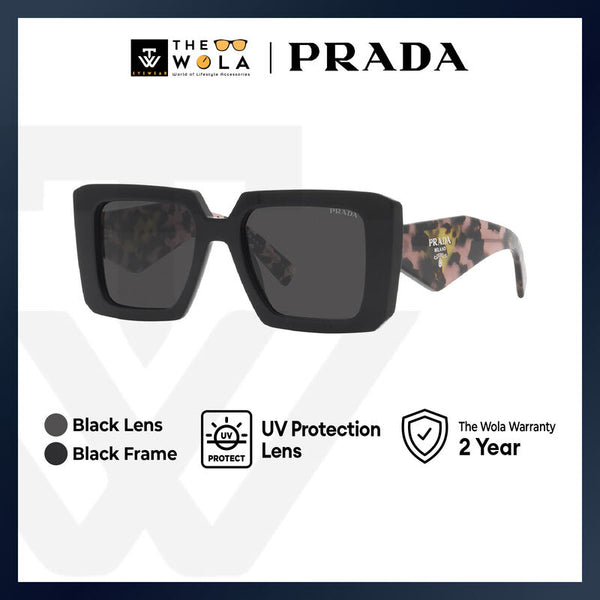 Prada Women's Square Frame Black Acetate Sunglasses - PR 23YS
